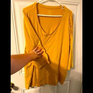 Thick 3/4 length sleeve t shirt.